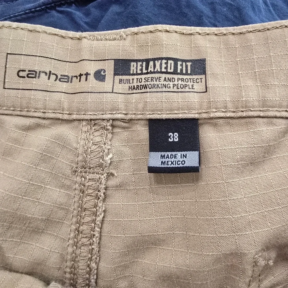 Carhartt Mens Relaxed Fit Ripstop Cargo Shorts Tan Khaki 38 103543 253